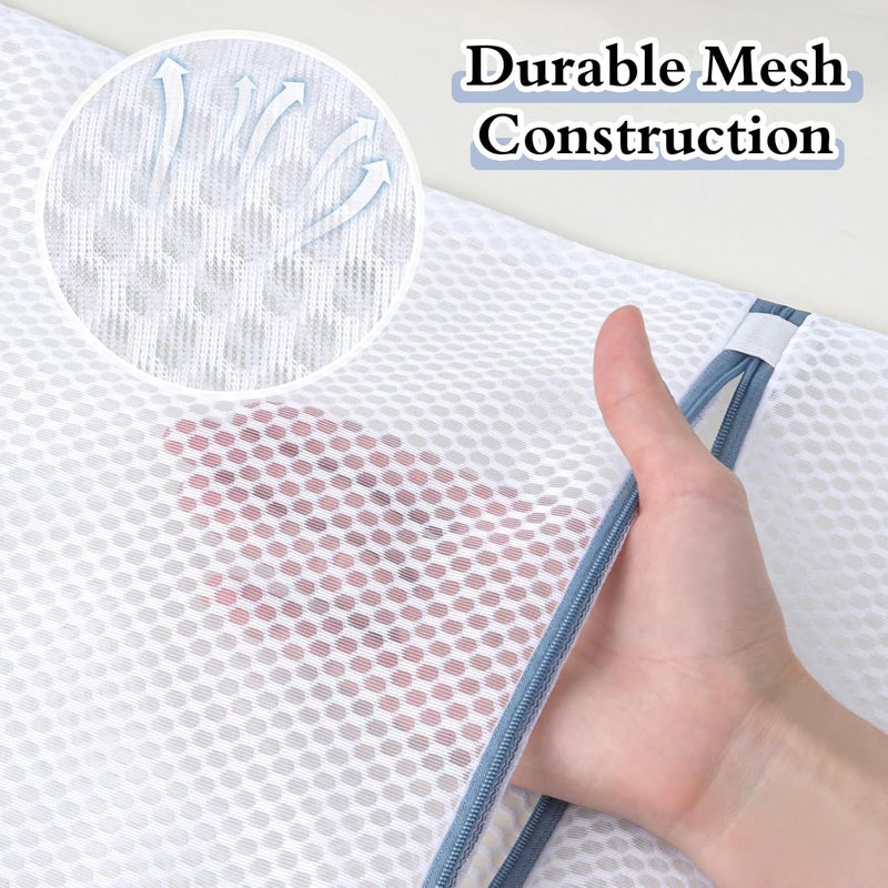 KWULP Heavy-Duty Honeycomb Mesh Laundry Bags, 5-Pack (2x 12×16", 2x 16×20", 1x 20×24") | Delicates Wash Bags for Lingerie & Baby Clothes - Image 3